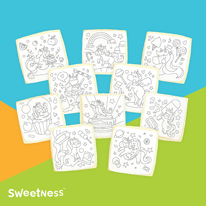 Sweet Unicorns Colouring Cookie Kit